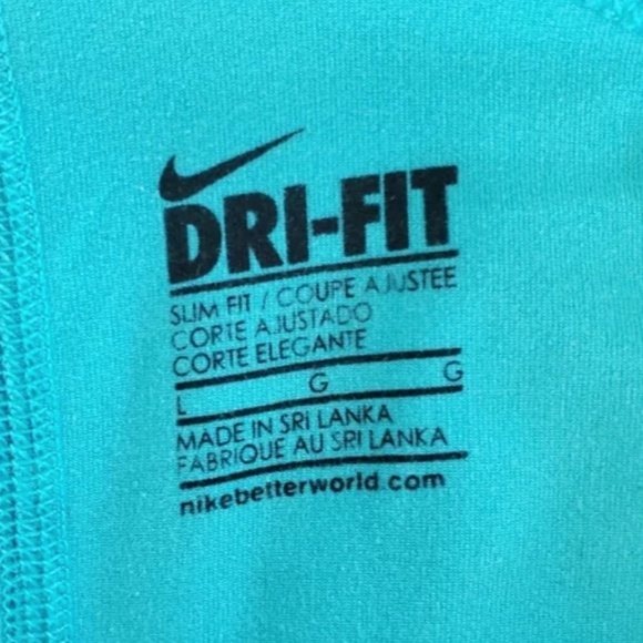 Nike Dri Fit Womens Turquoise Blue Tank Top, L - Picture 4 of 5